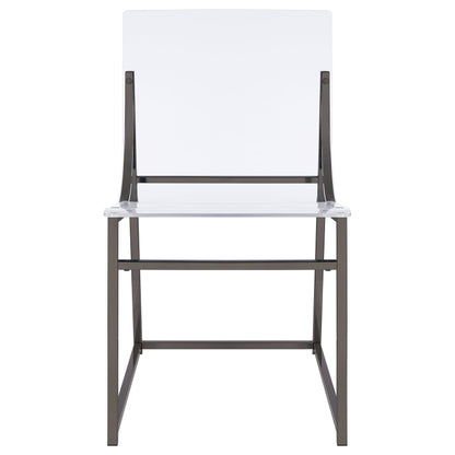 Adino Acrylic Dining Side Chair Clear and Black Nickel (Set of 2)