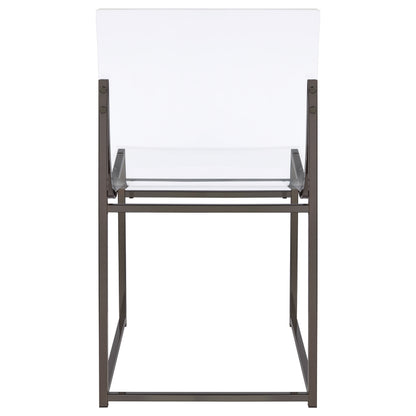 Adino Acrylic Dining Side Chair Clear and Black Nickel (Set of 2)