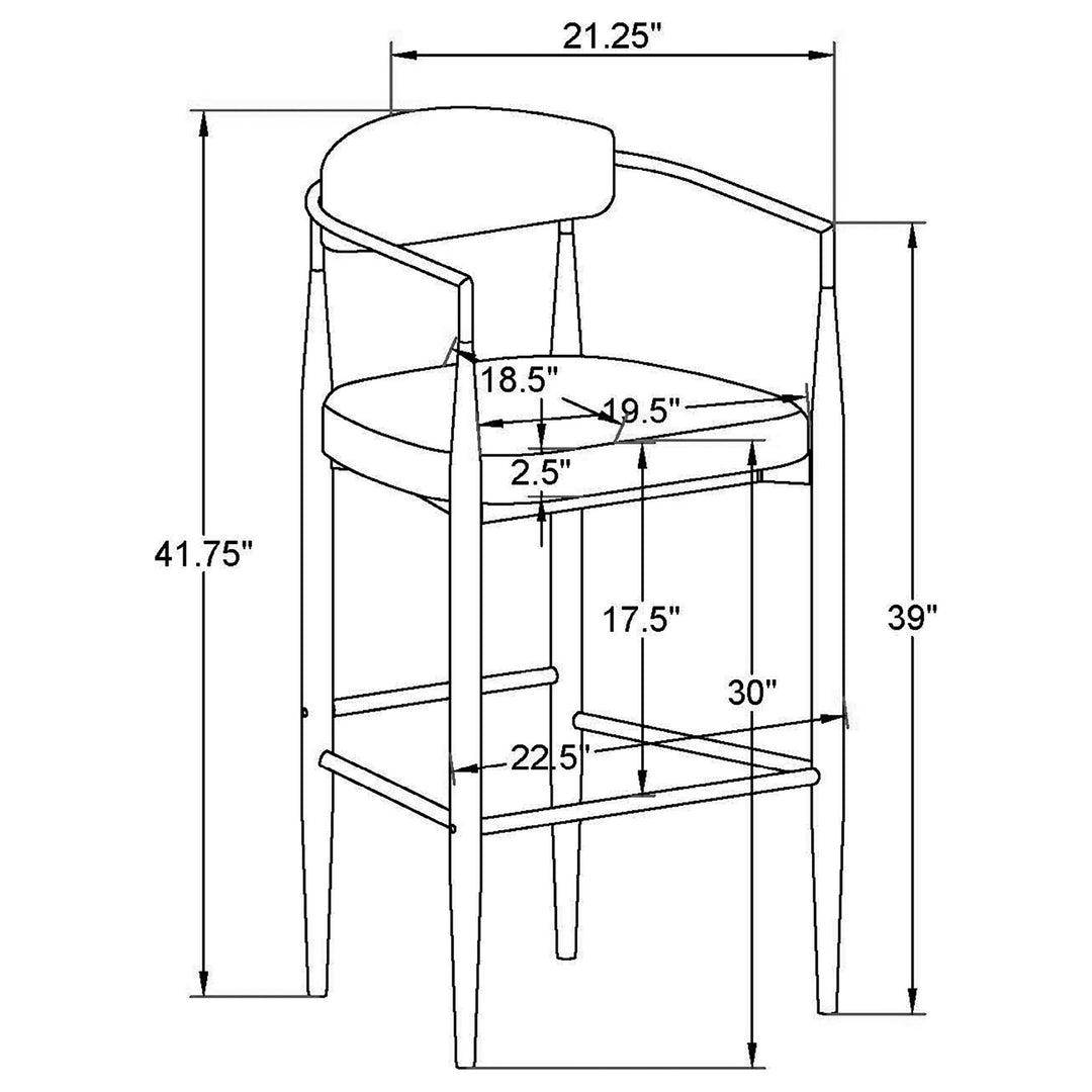 Tina Metal Pub Height Bar Stool with Upholstered Back and Seat Green (Set of 2)