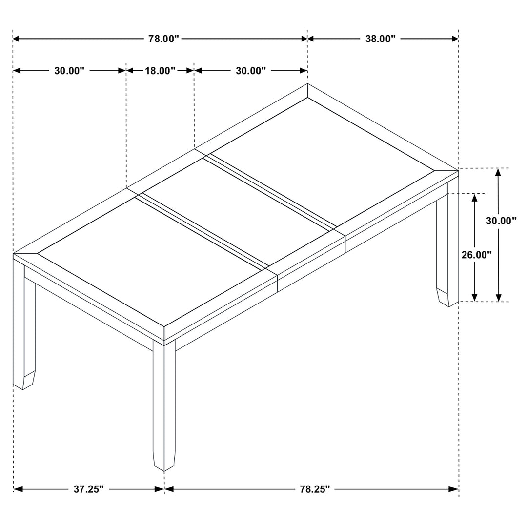 Elodie 5-piece Dining Table Set with Extension Leaf Grey and Black