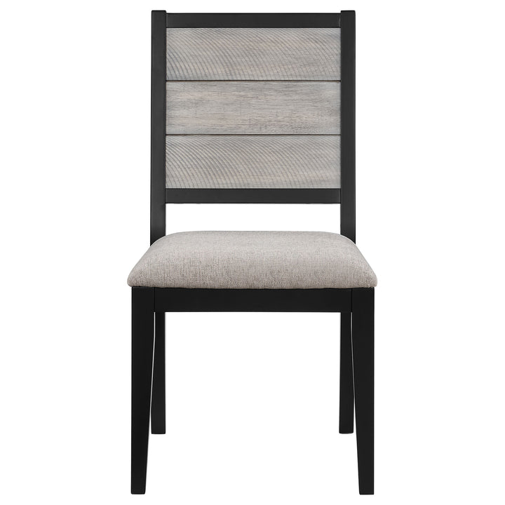 Elodie Upholstered Padded Seat Dining Side Chair Dove Grey and Black (Set of 2)