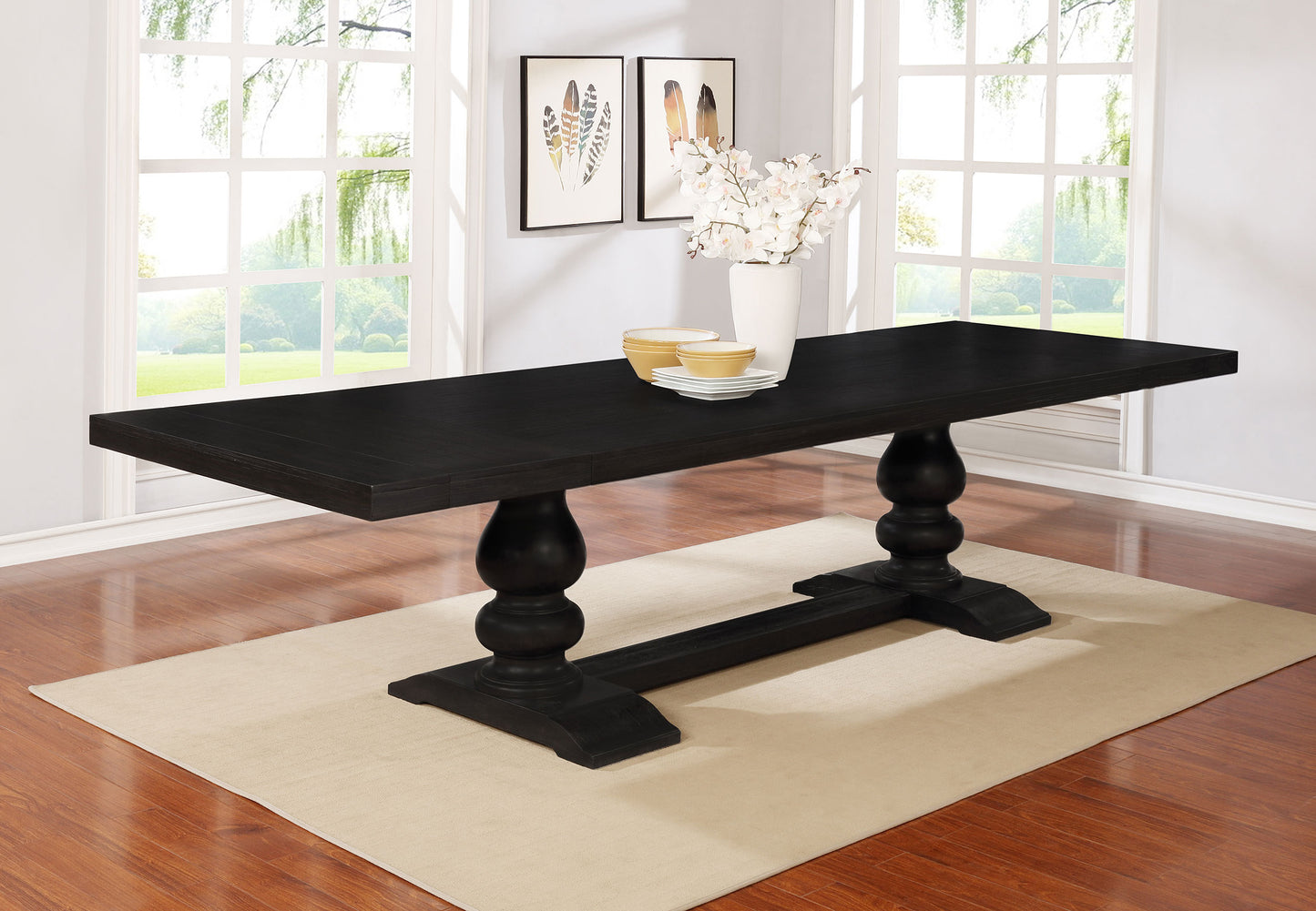 Phelps Rectangular Dining Table Antique Noir