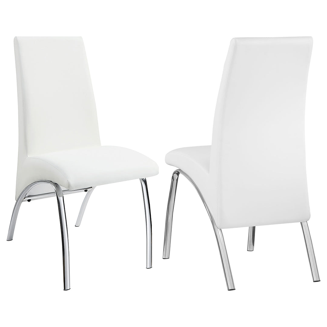 Bishop Upholstered Side Chairs White and Chrome (Set of 2)