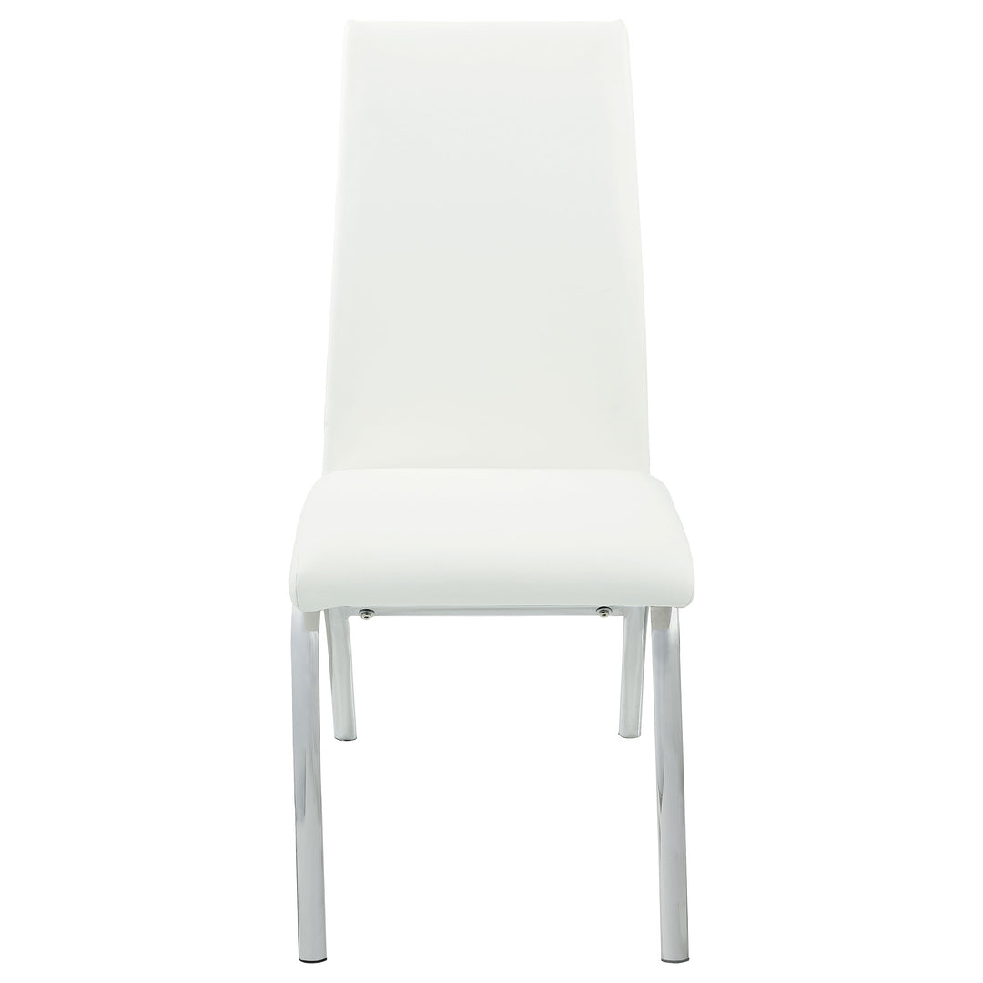 Bishop Upholstered Side Chairs White and Chrome (Set of 2)