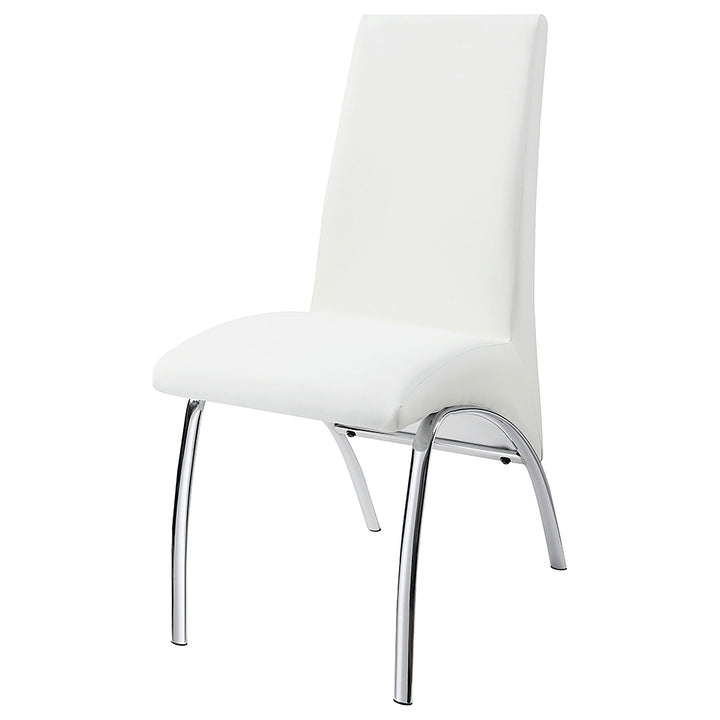 Bishop Upholstered Side Chairs White and Chrome (Set of 2)