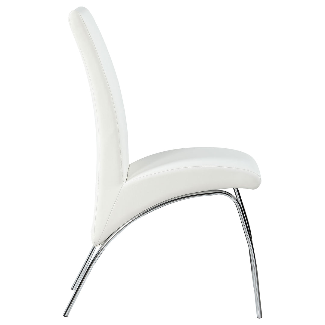 Bishop Upholstered Side Chairs White and Chrome (Set of 2)