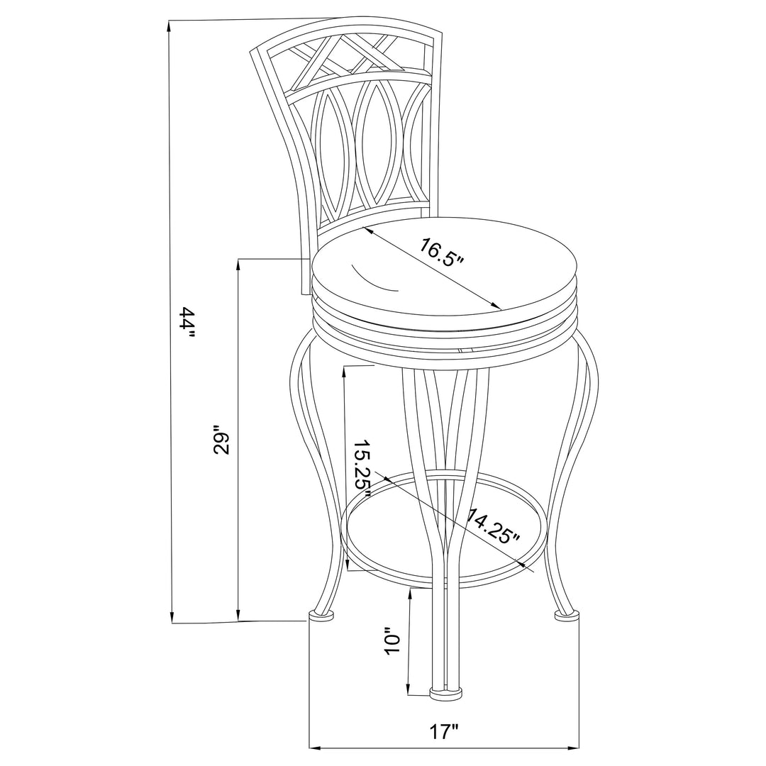 Adamsville Upholstered Swivel Bar Stool Black