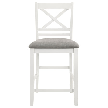 Hollis X-Back Counter Height Dining Chairs White and Grey (Set of 2)