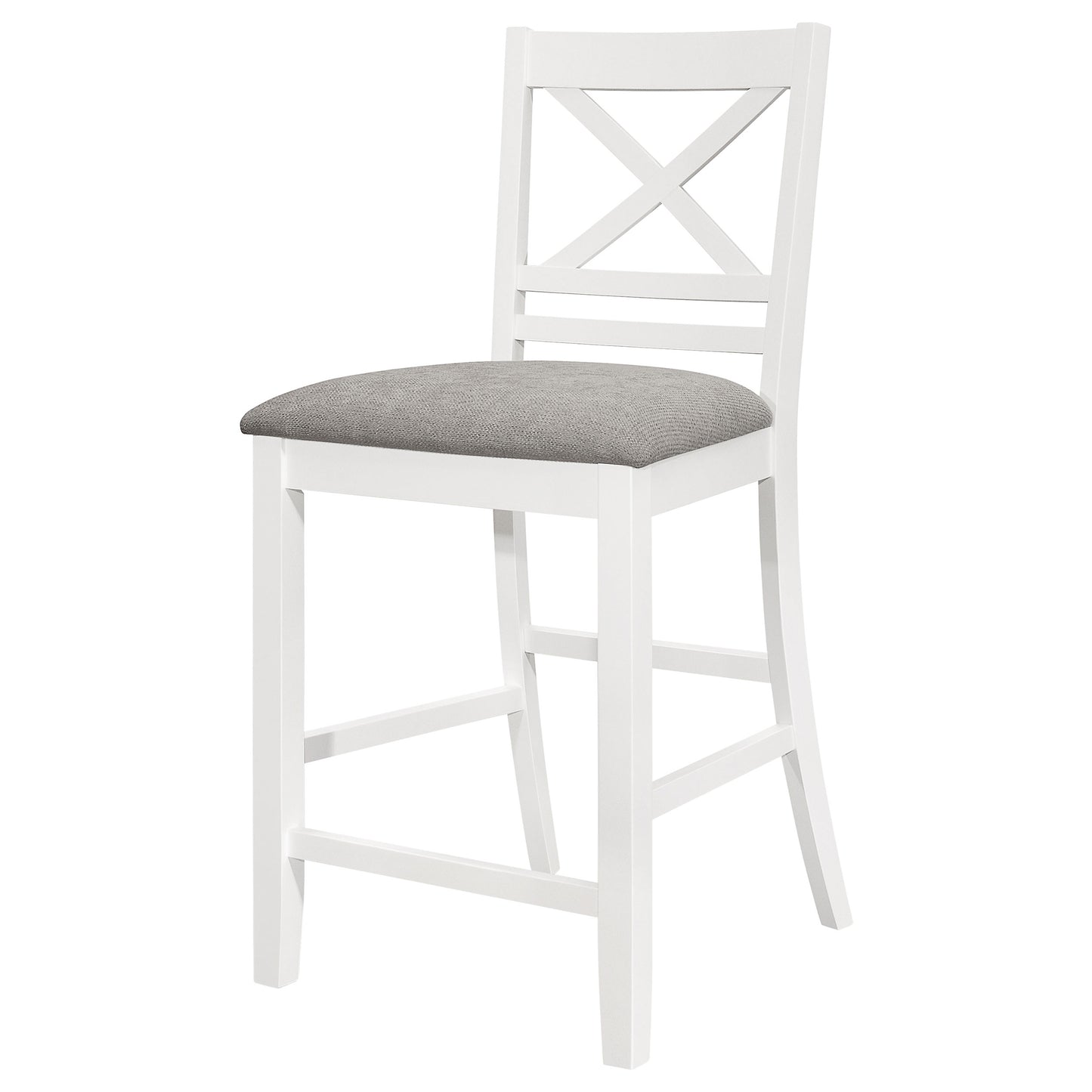 Hollis X-Back Counter Height Dining Chairs White and Grey (Set of 2)