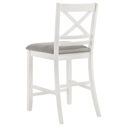 Hollis X-Back Counter Height Dining Chairs White and Grey (Set of 2)