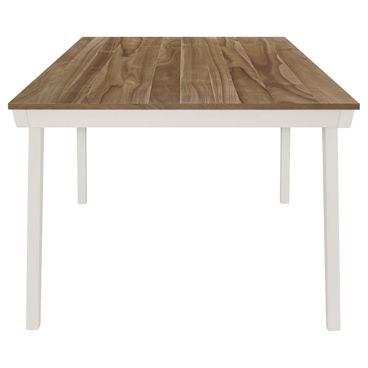 Nogales Rectangular Wood Dining Table Natural Acacia and Off White