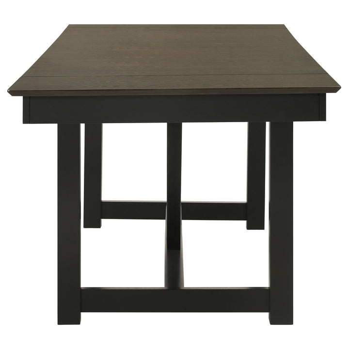 Malia Rectangular Dining Table with Refractory Extension Leaf Black