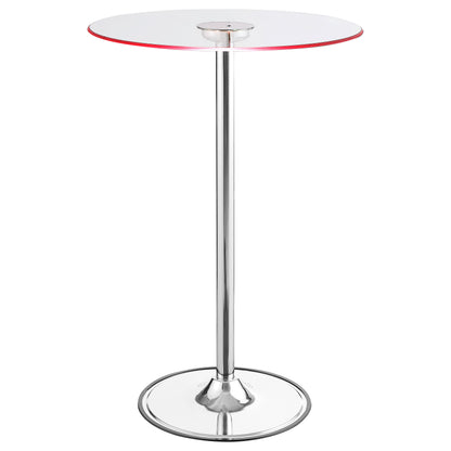 Thea LED Bar Table Chrome and Clear