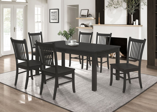 Marbrisa 7-piece Rectangular Dining Table Set Matte Black