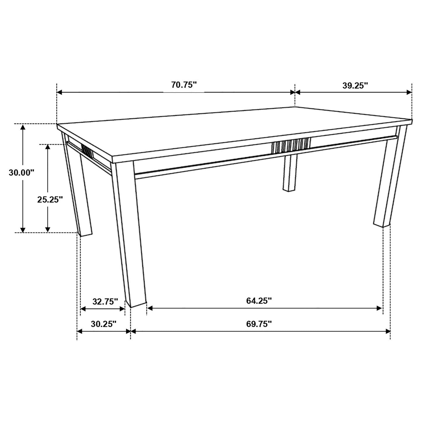 Marbrisa 7-piece Rectangular Dining Table Set Matte Black