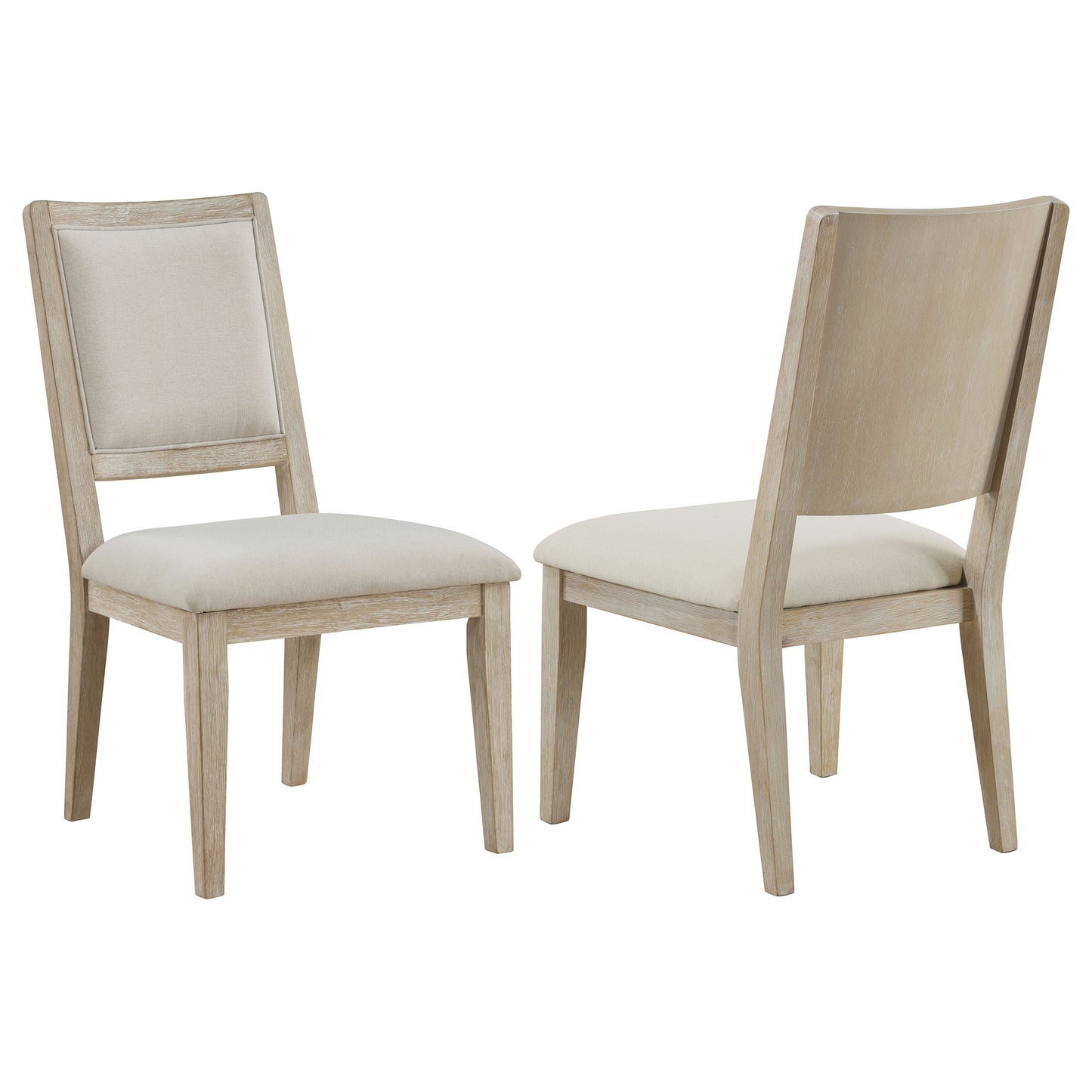 Trofello Upholstered Dining Side Chair White Washed and Beige (Set of 2)