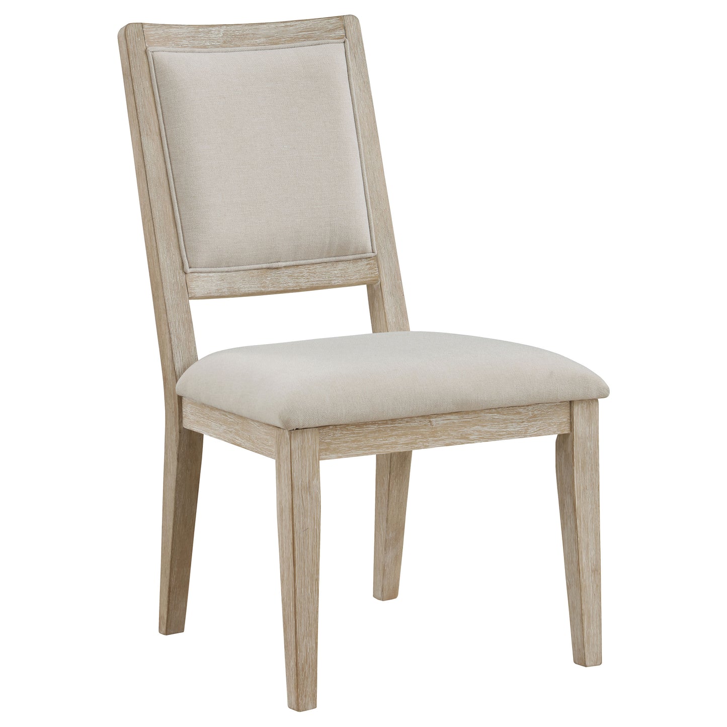 Trofello Upholstered Dining Side Chair White Washed and Beige (Set of 2)