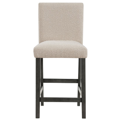 Alba Boucle Upholstered Counter Height Dining Chair Beige and Charcoal Grey (Set of 2)