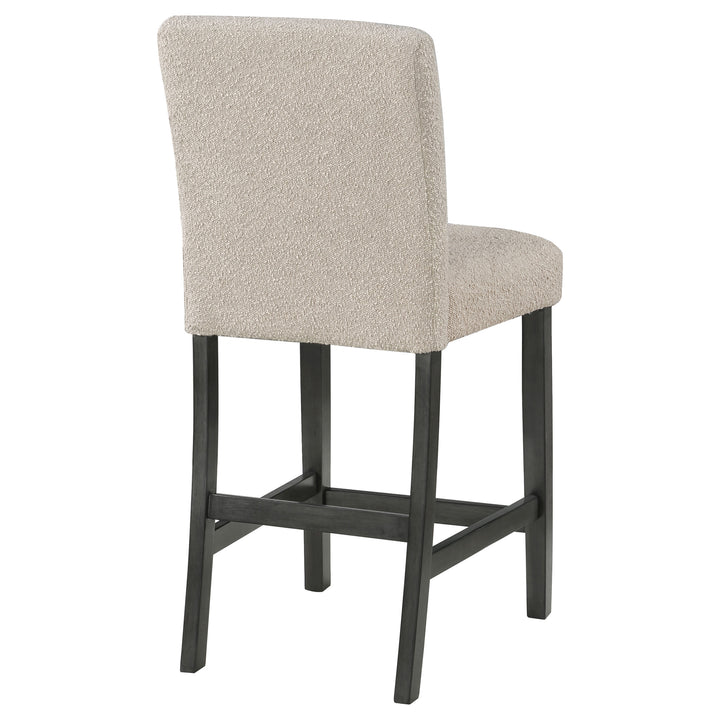 Alba Boucle Upholstered Counter Height Dining Chair Beige and Charcoal Grey (Set of 2)