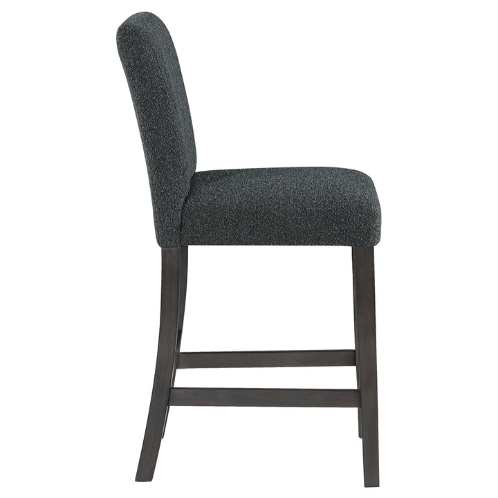 Alba Boucle Upholstered Counter Height Dining Chair Black and Charcoal Grey (Set of 2)