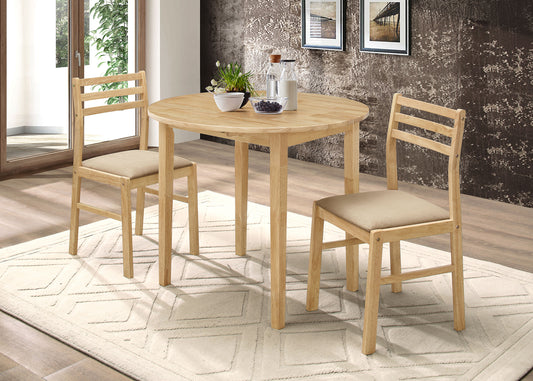 Bucknell 3-piece Dining Set with Drop Leaf Natural and Tan