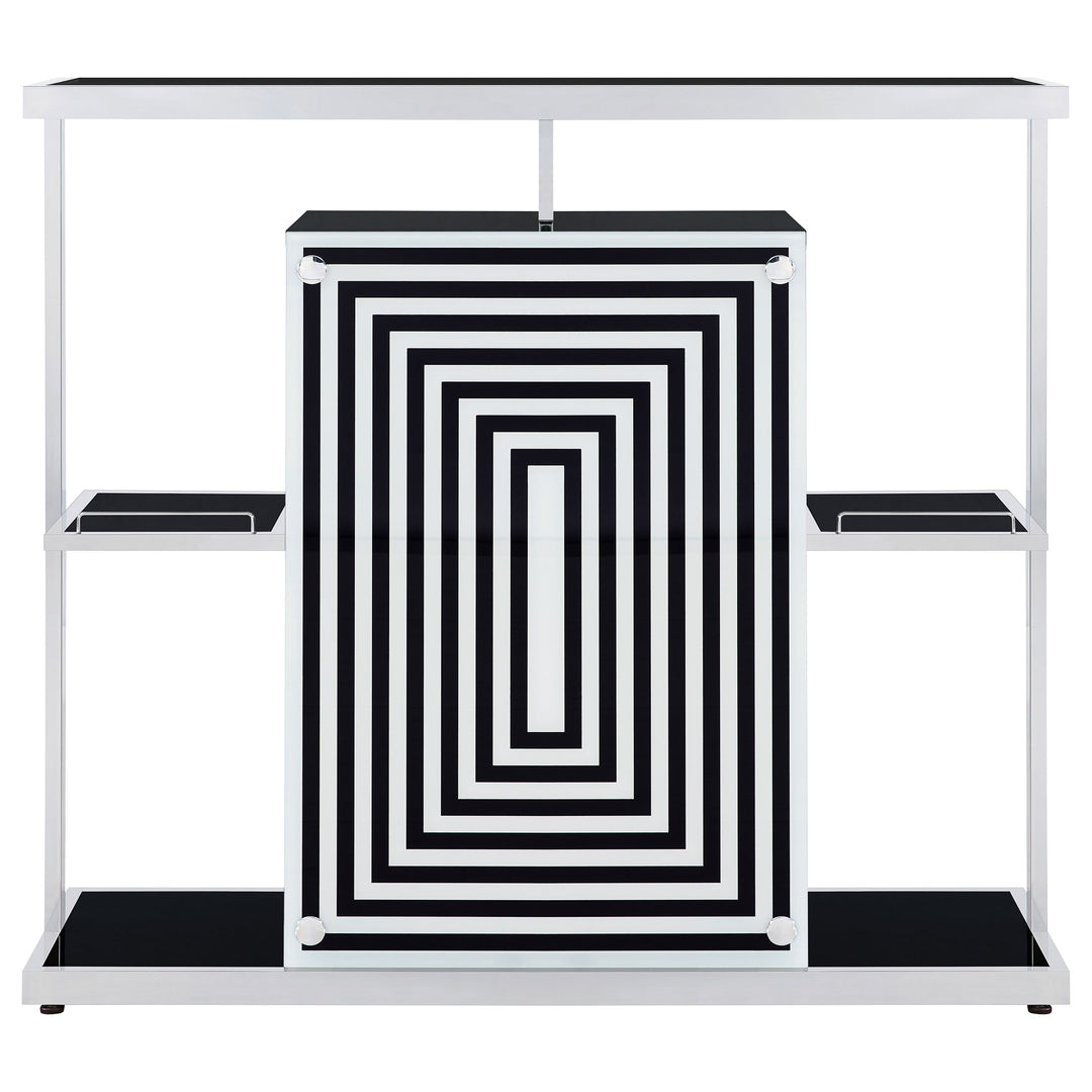 Zinnia 2-tier Bar Unit Glossy Black and White