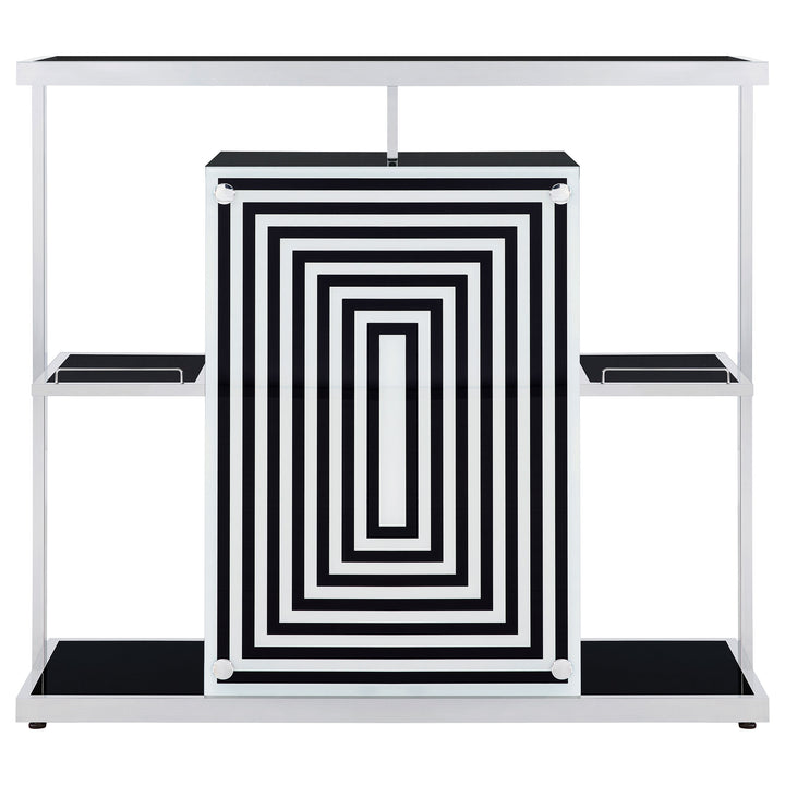 Zinnia 2-tier Bar Unit Glossy Black and White