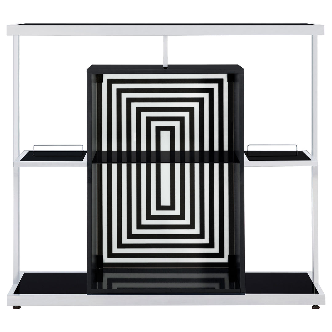 Zinnia 2-tier Bar Unit Glossy Black and White