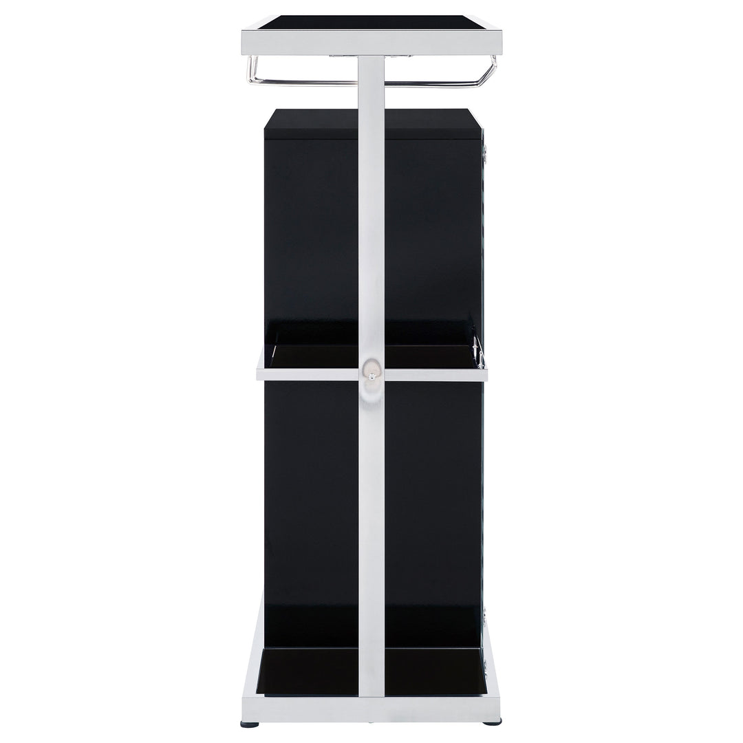 Zinnia 2-tier Bar Unit Glossy Black and White