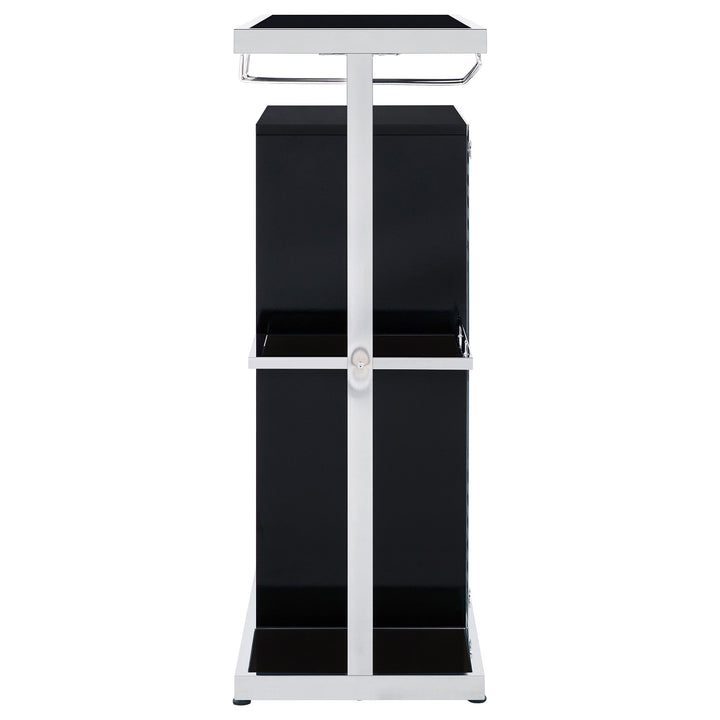 Zinnia 2-tier Bar Unit Glossy Black and White