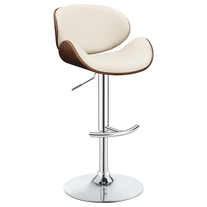 Harris Adjustable Bar Stool Ecru and Chrome