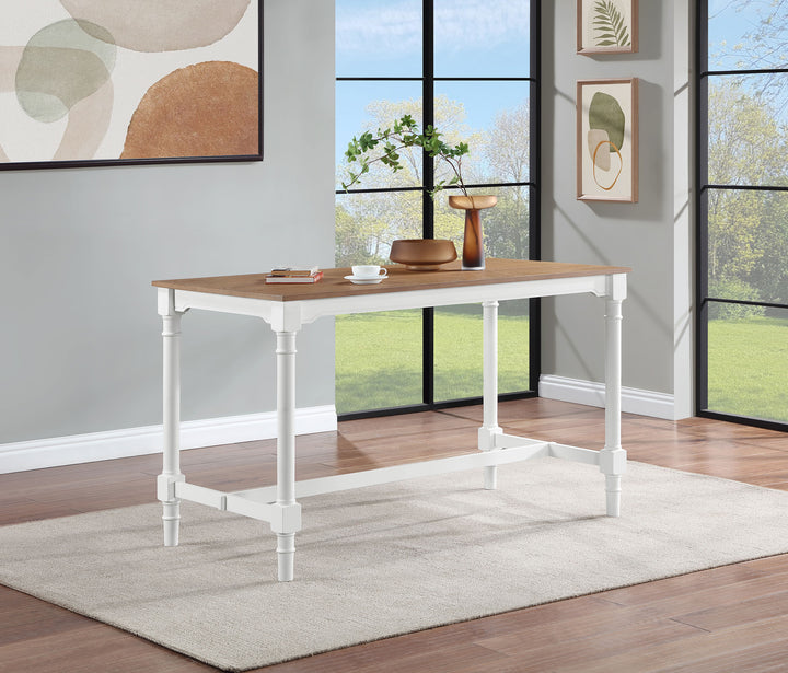 Martina 5-piece Rectangular Counter Height Dining Set with Stools Brown and White