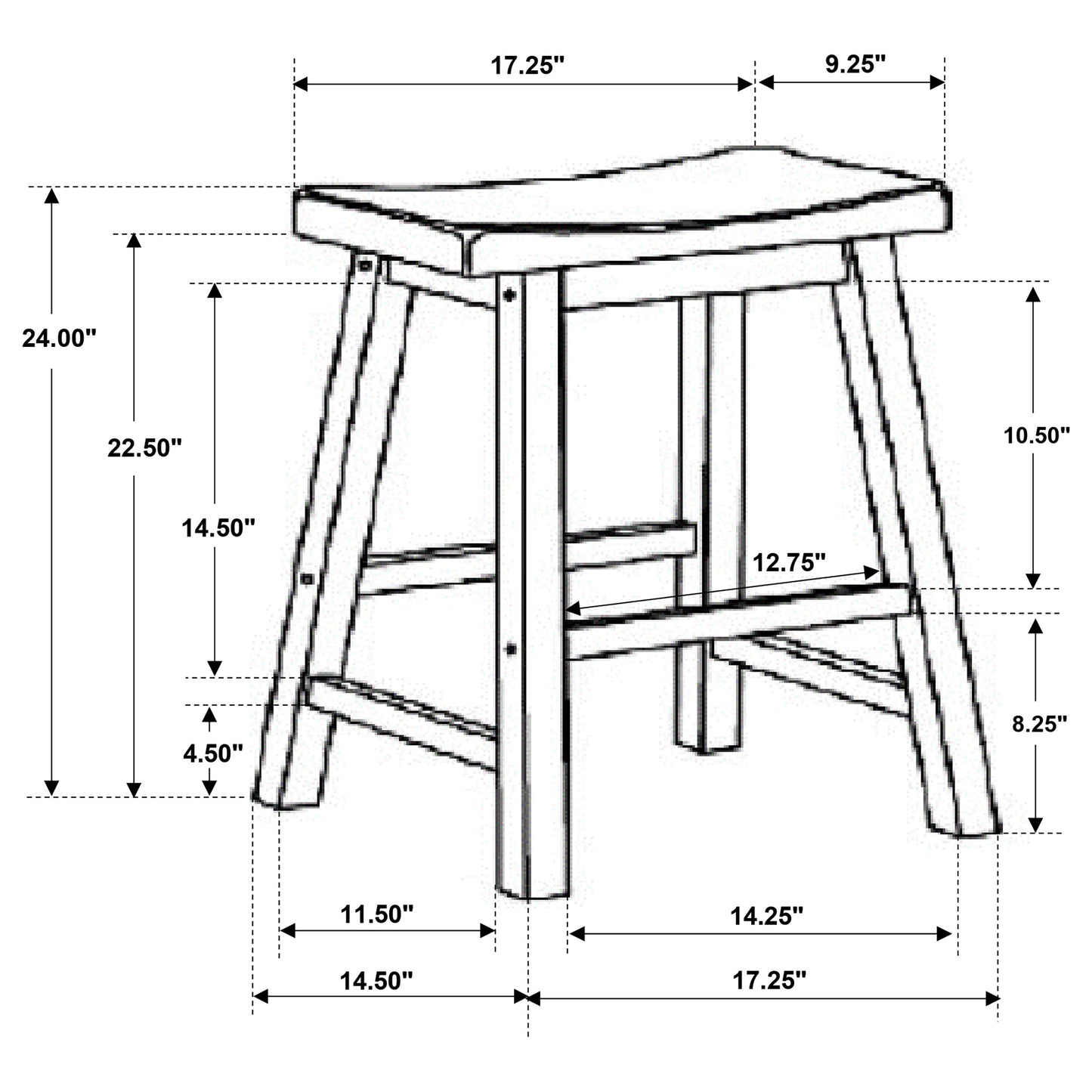 Durant Wooden Counter Height Stools Black (Set of 2)