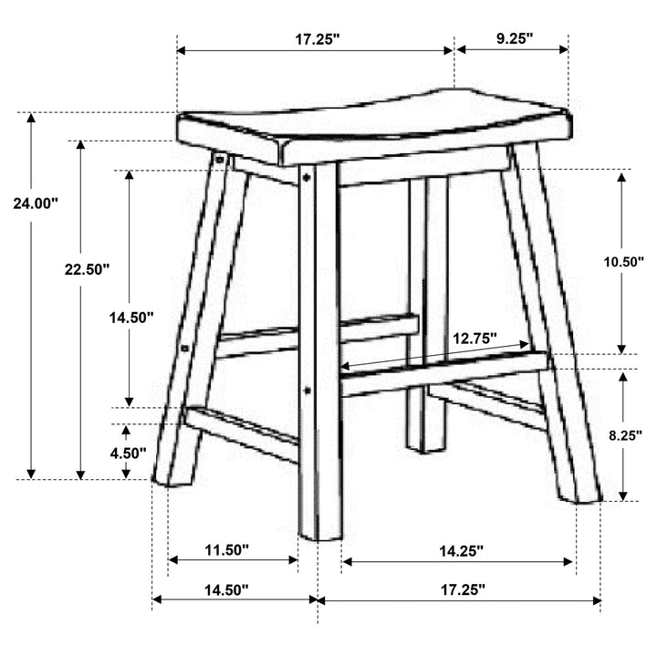 Durant Wooden Counter Height Stools Chestnut (Set of 2)