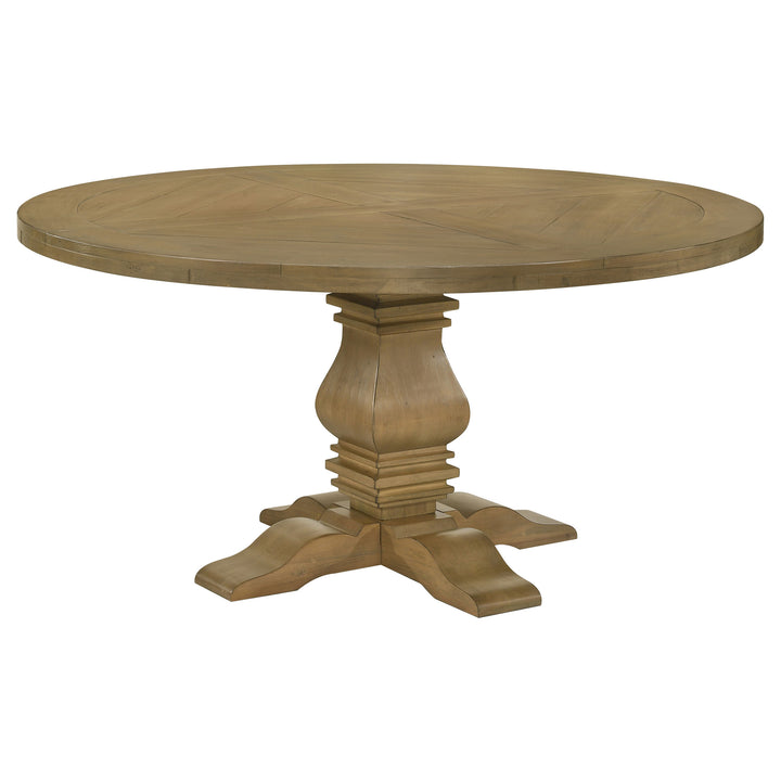 Florence Round Pedestal Dining Table Rustic Smoke