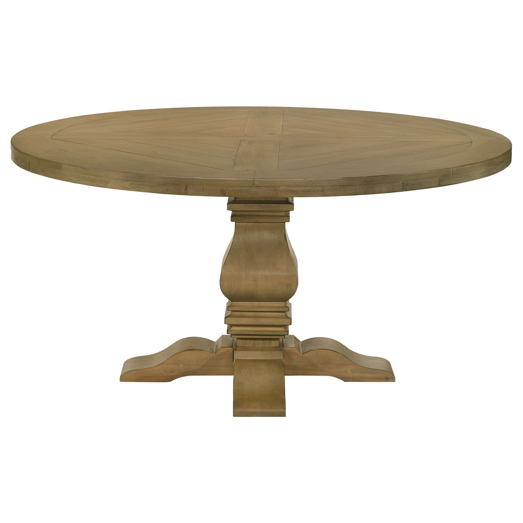 Florence Round Pedestal Dining Table Rustic Smoke