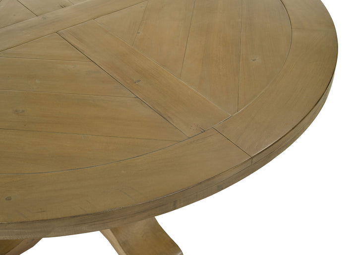 Florence Round Pedestal Dining Table Rustic Smoke