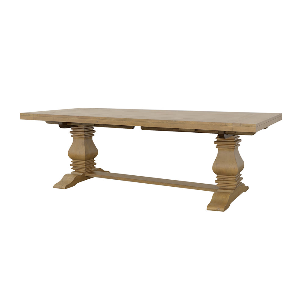 Florence Double Pedestal Dining Table Rustic Smoke