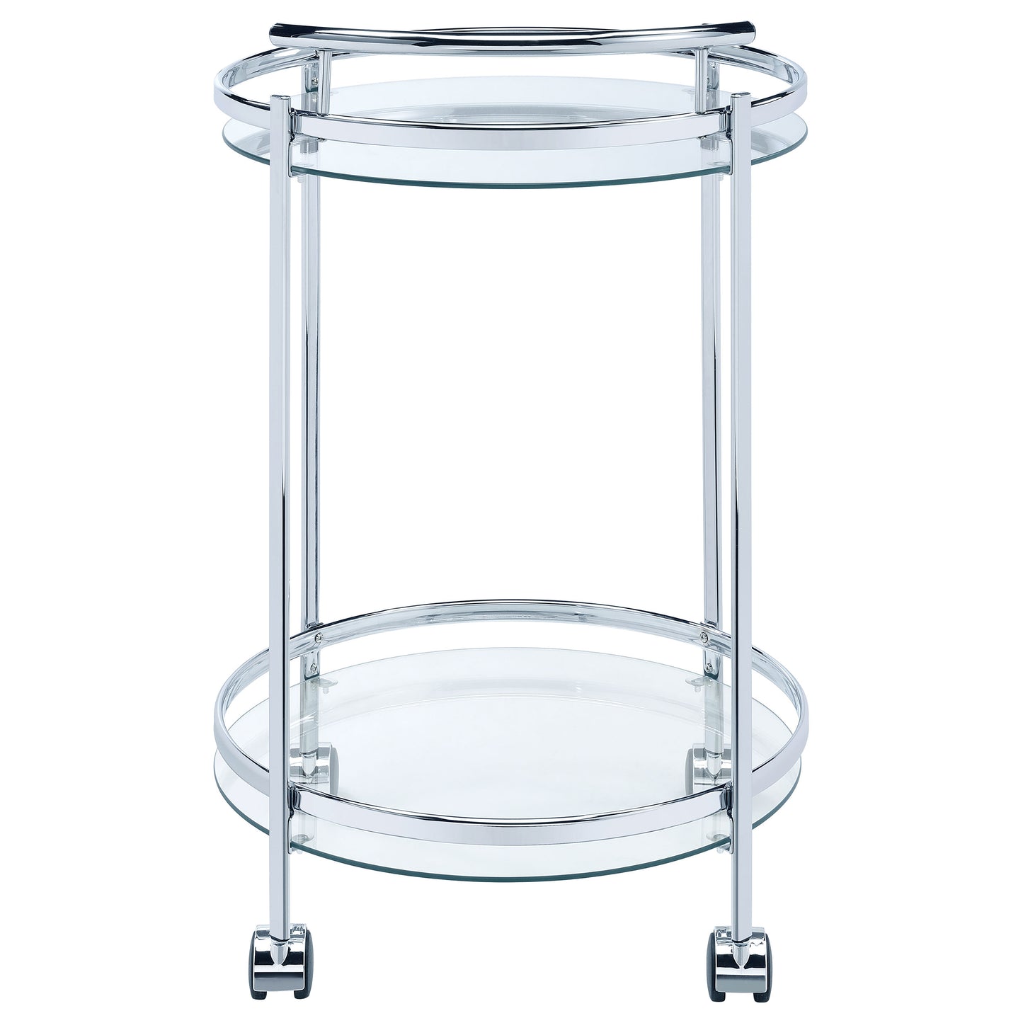 Chrissy 2-tier Round Glass Bar Cart Chrome