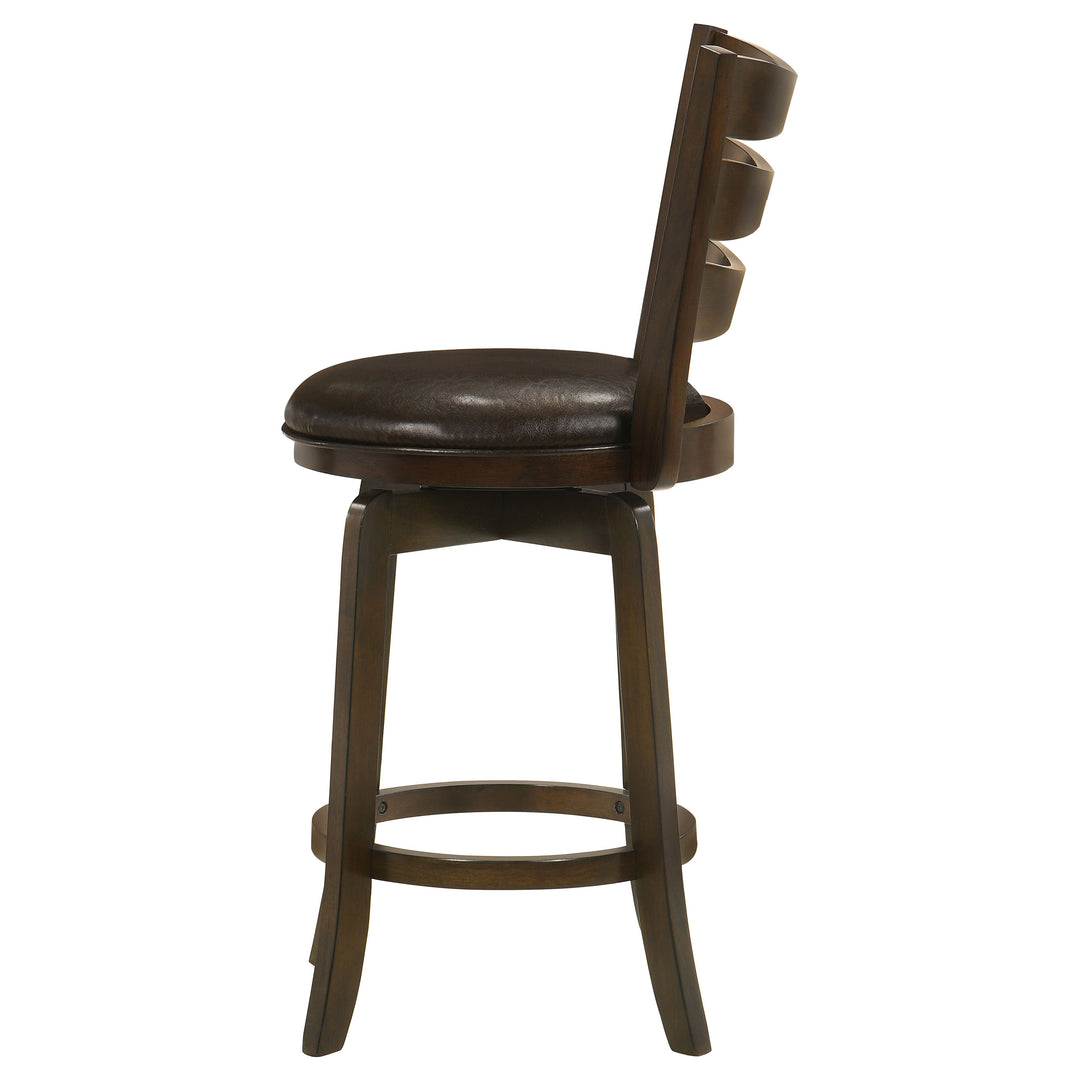 Murphy Ladder Back Counter Height Swivel Bar Stool Dark Cherry and Brown