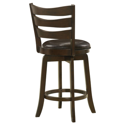 Murphy Ladder Back Counter Height Swivel Bar Stool Dark Cherry and Brown