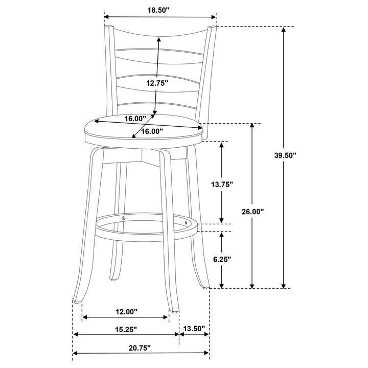 Murphy Ladder Back Counter Height Swivel Bar Stool Dark Cherry and Brown