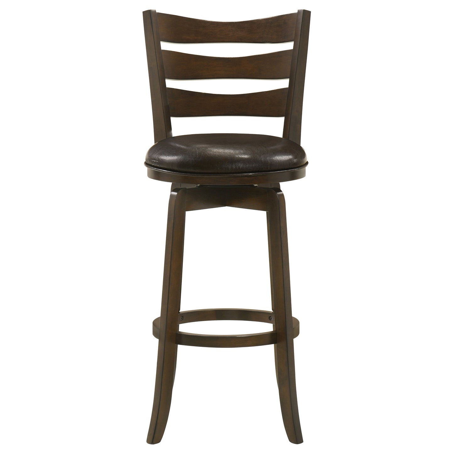 Murphy Ladder Back Pub Height Swivel Bar Stool Dark Cherry and Brown