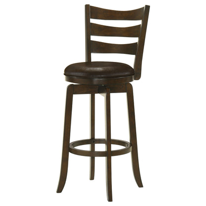 Murphy Ladder Back Pub Height Swivel Bar Stool Dark Cherry and Brown