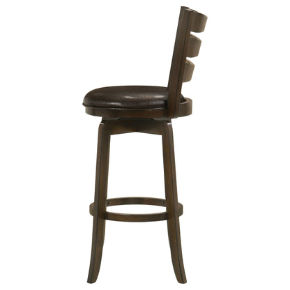 Murphy Ladder Back Pub Height Swivel Bar Stool Dark Cherry and Brown