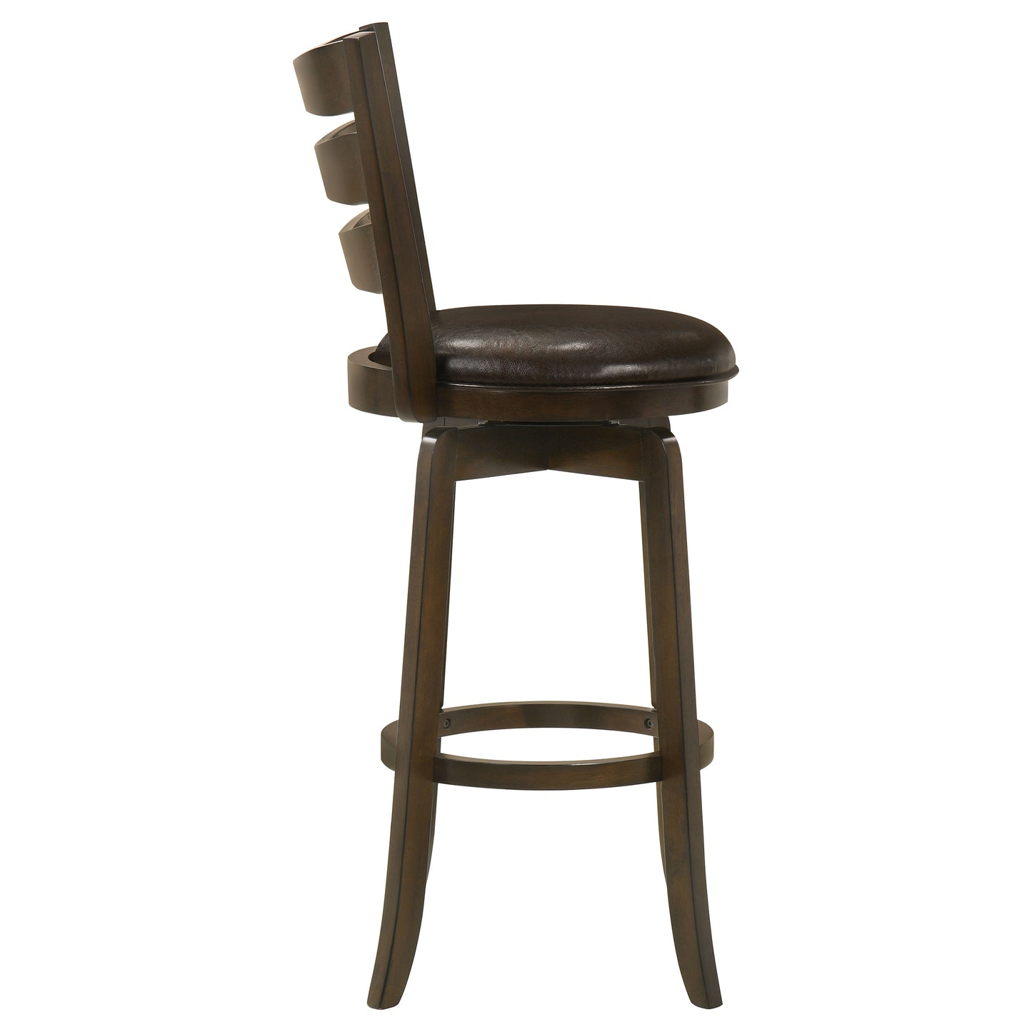 Murphy Ladder Back Pub Height Swivel Bar Stool Dark Cherry and Brown