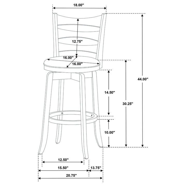 Murphy Ladder Back Pub Height Swivel Bar Stool Dark Cherry and Brown