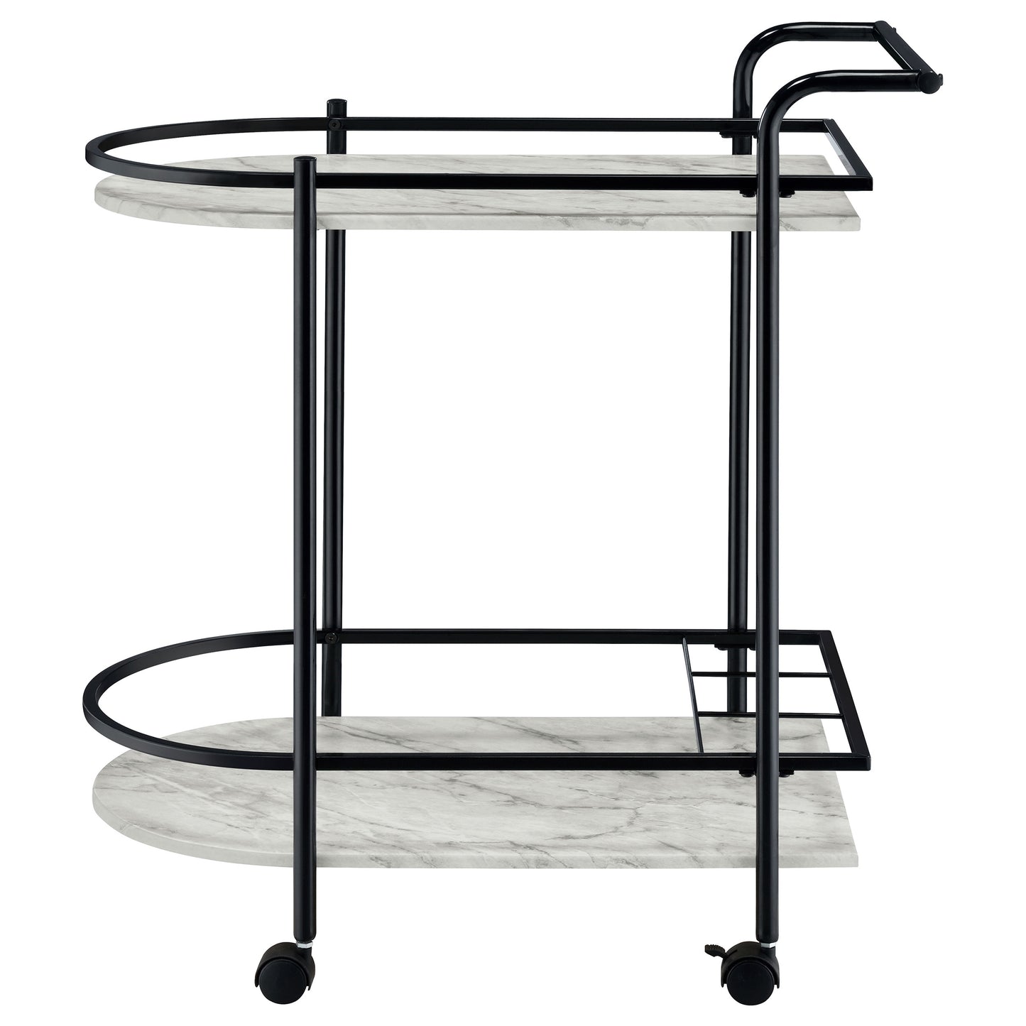 Desiree 2-tier Bar Cart with Casters Black