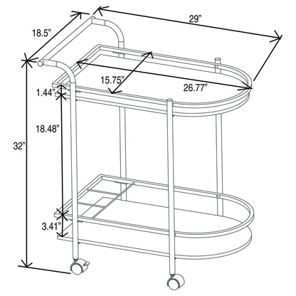 Desiree 2-tier Bar Cart with Casters Black