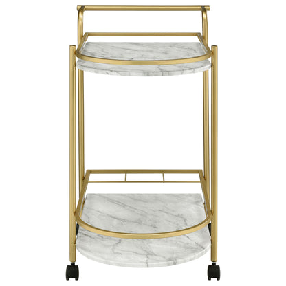 Desiree 2-tier Bar Cart with Casters Gold